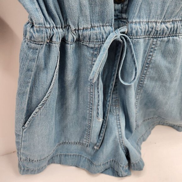Harper Heritage Chambray Romper Long Roll-Up Sleeves Women's Size Small - Picture 5 of 16